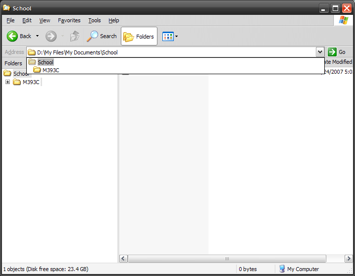 Windows Explorer root folder view